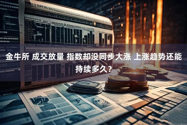 金牛所 成交放量 指数却没同步大涨 上涨趋势还能持续多久？
