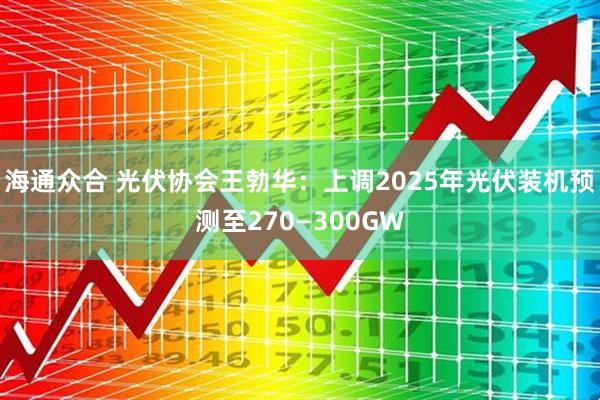 海通众合 光伏协会王勃华：上调2025年光伏装机预测至270—300GW