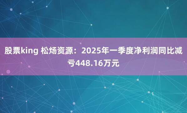 股票king 松炀资源：2025年一季度净利润同比减亏448.16万元